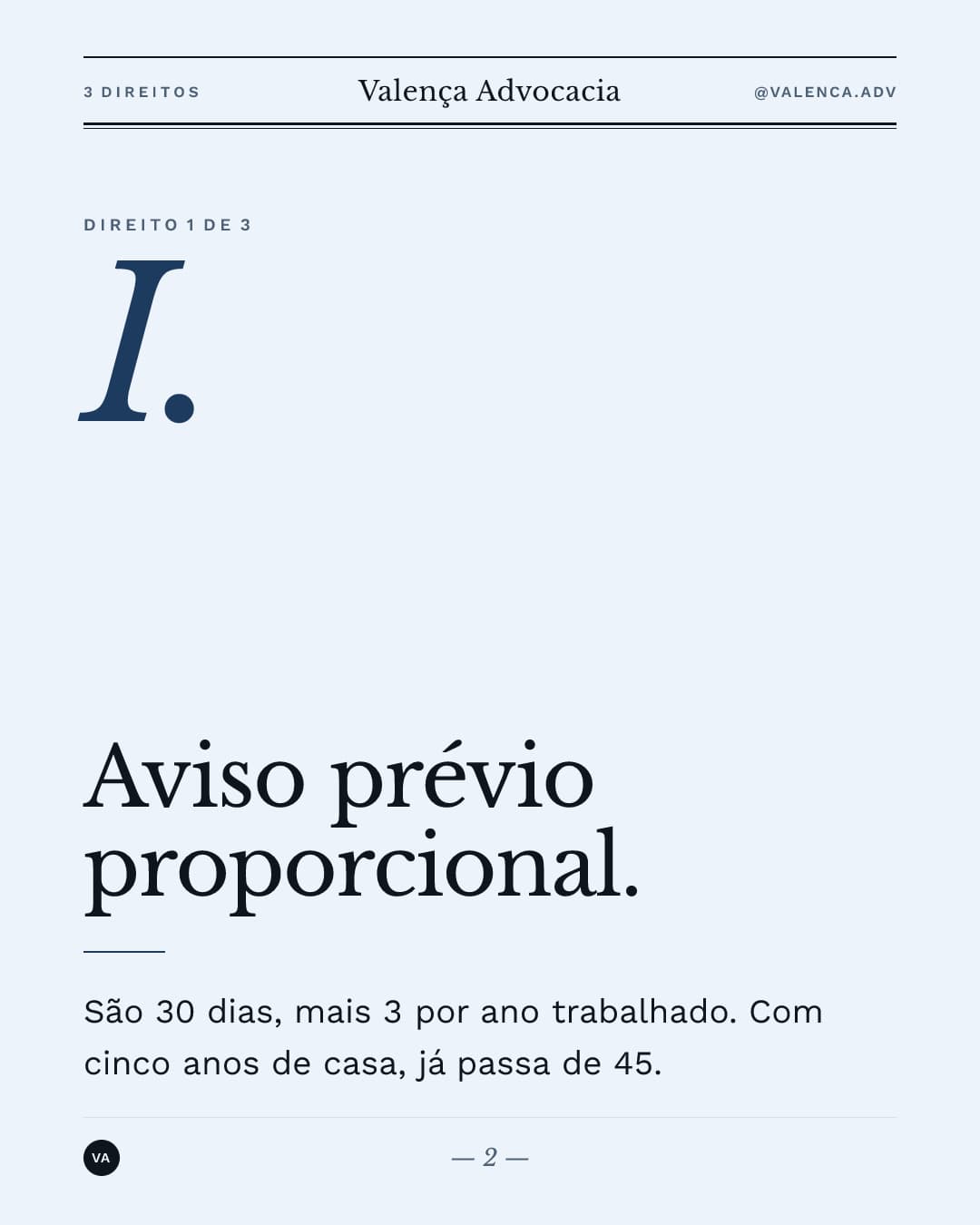 Slide 2 do mesmo carrossel jurídico de exemplo